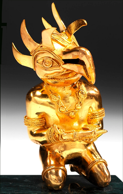 South Anerican pre-cOlumbian birdman made from tombaga