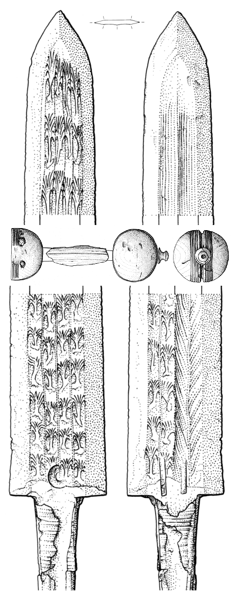Illerup sword with complex palmette pattern; 
''SAFG''