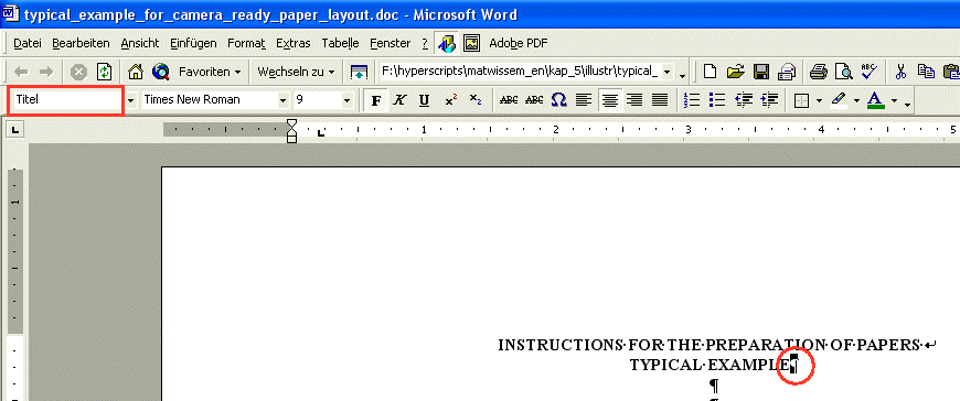 Formatting example 1
