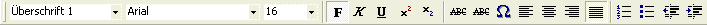 Menu for format