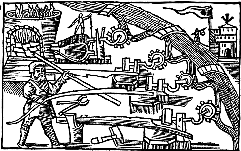 O�aus Magnus: Water mills and forging 