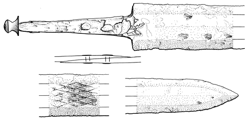 Illerup sword ''IUB1 / SAMK'' with chevrOn pattern