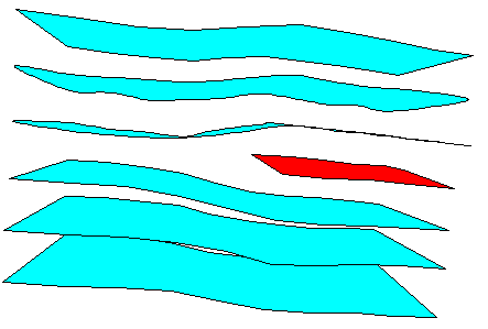 Perspektiveische Darstellung 
einer Stufenversetzung