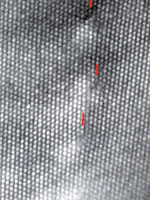 Hochaul�sendes 
TEM Bild von Versetzungen