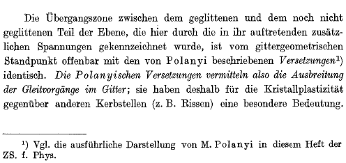 Orowan's reference to Polanyi