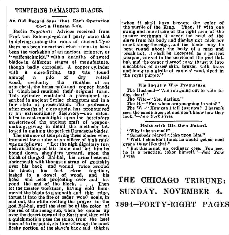 Chicago Tribune 1874 quenching myth